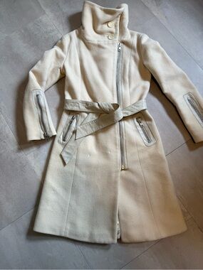 Vintage (2004) Mackage Cream Asymmetrical Coat